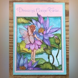 Vintage Flower Fairy Appreciation Greeting Card Unused Colorful Whimsical